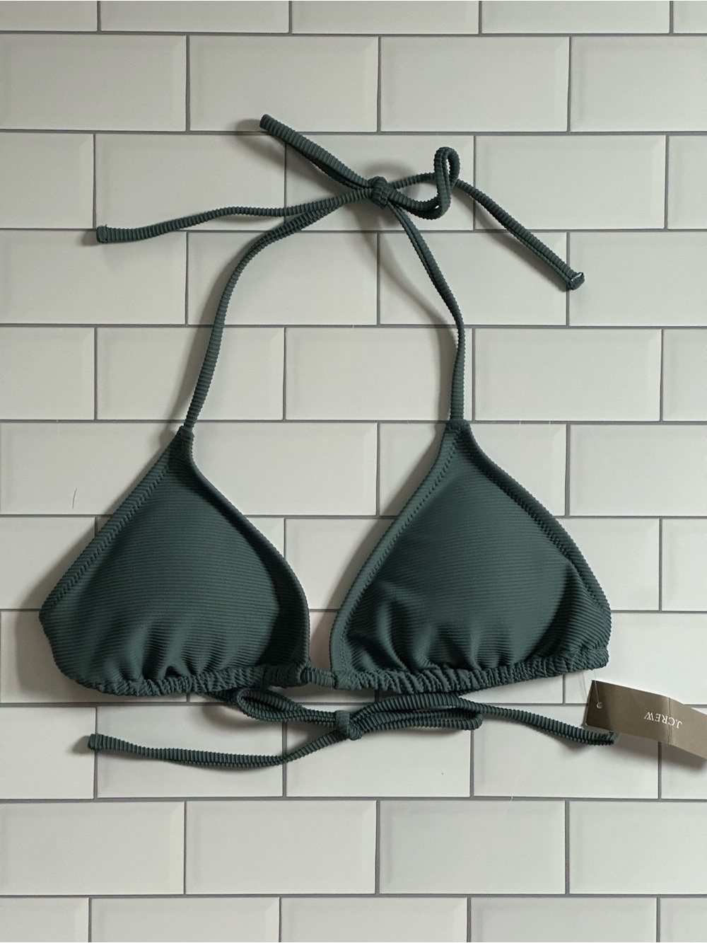 J.Crew Rib String Bikini Top & Ribbed Cheeky String Bikini Bottom Set NWT - Picture 7 of 9